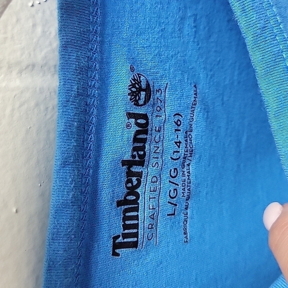Timberland Boys' Long Sleeve Tree Logo Graphic T-Shirt Blue size Large - Picture 4 of 7
